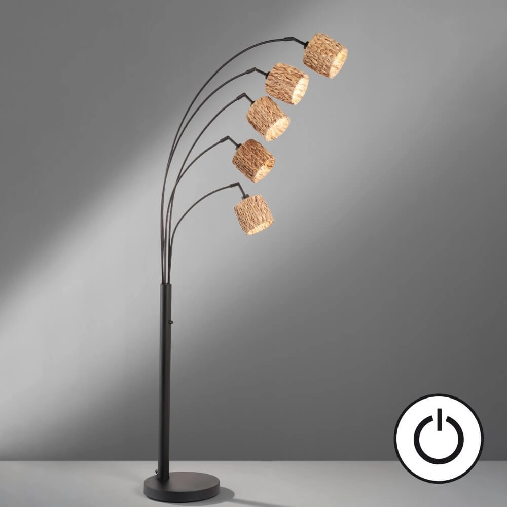 Bogenlampe Hyazinthe Rattan 5-flammig Fischer & Honsel 4003694404440