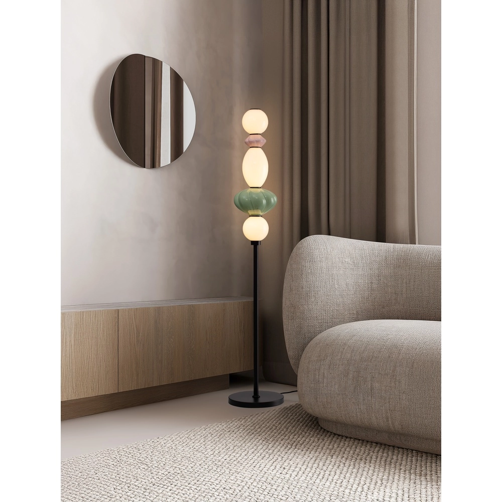 Stehlampe Oneta weiß - rosa - grün Lyora 5212017473967