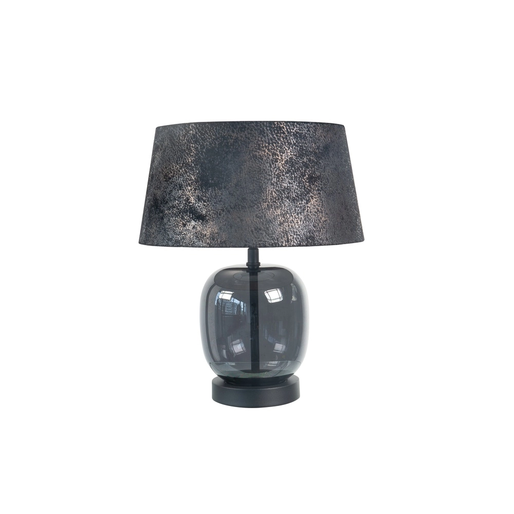Tischlampe Bellini schwarz mit Rauchglas Ø 30cm Highlight 8718379046612