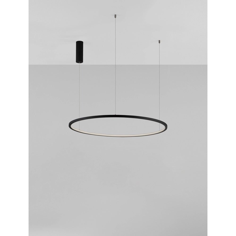 Runde Pendelleuchte Tarquin schwarz Ø 80cm Lyora 5212017438300