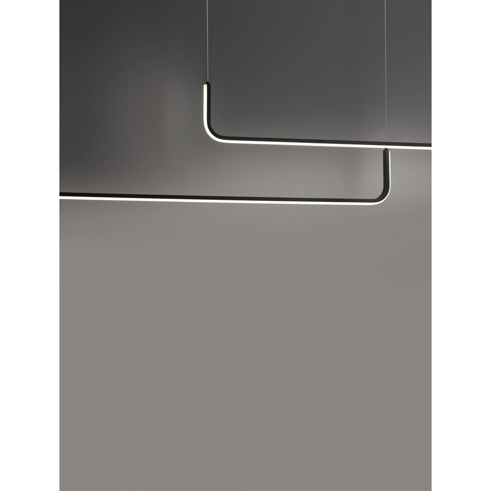 Schlanke Pendelleuchte Strita schwarz doppelt 3000K Lyora 5212017448392