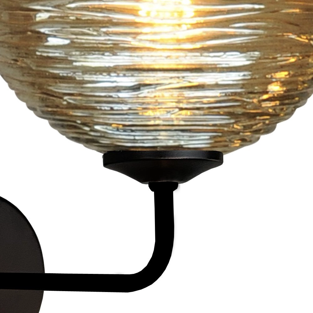 Wandlampe Quinto schwarz mit gestreiftem Glas Masterlight 8718121247939