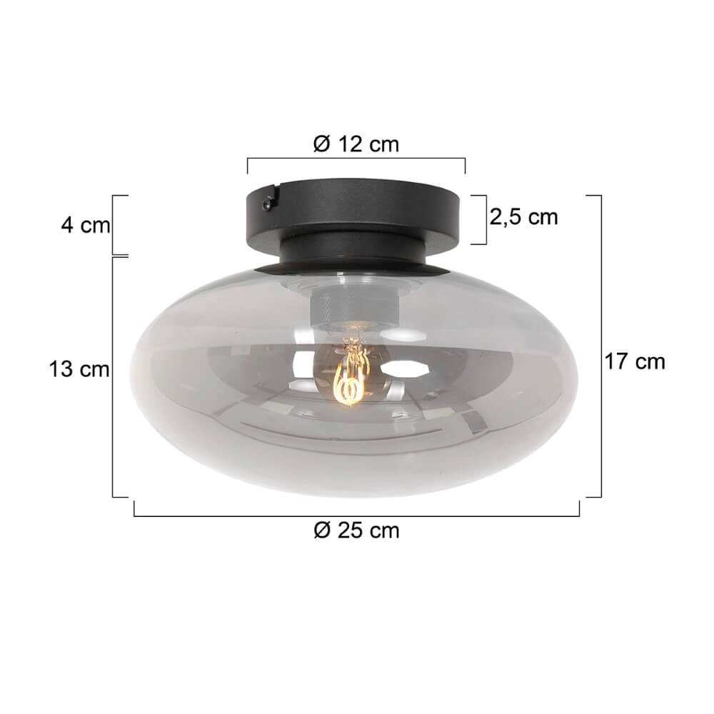 Deckenleuchte aus Glas Reflexion oval Ø 25cm Steinhauer 8712746161328