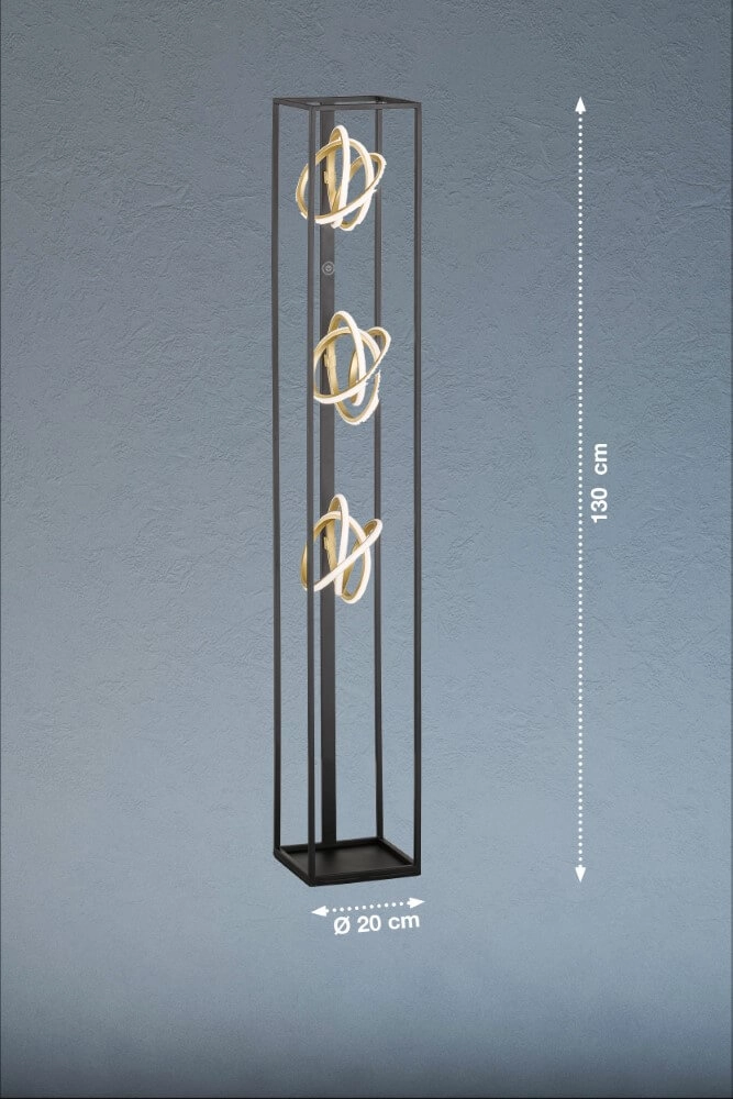 Design-Stehlampe Gisi schwarz mit gold Fischer & Honsel 4003694402866