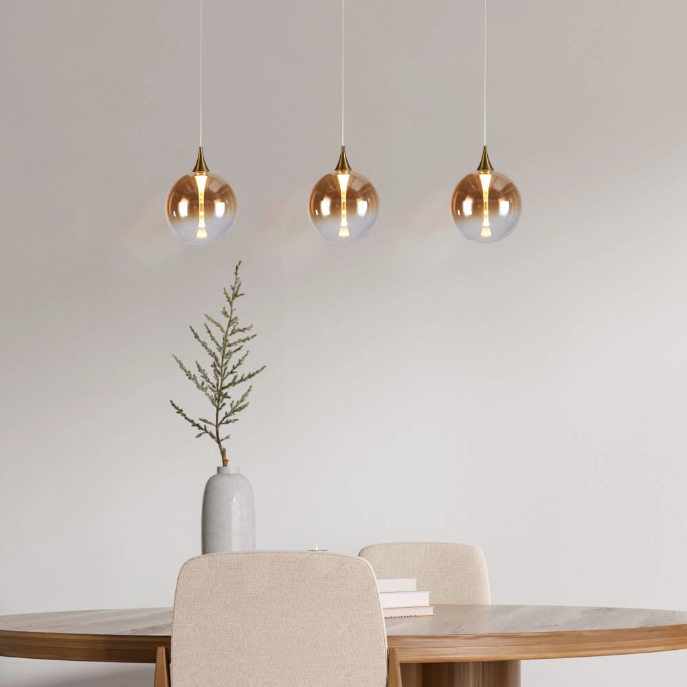 3-flammige Pendelleuchte Alchemy Braunes Glas Searchlight 5053423273839