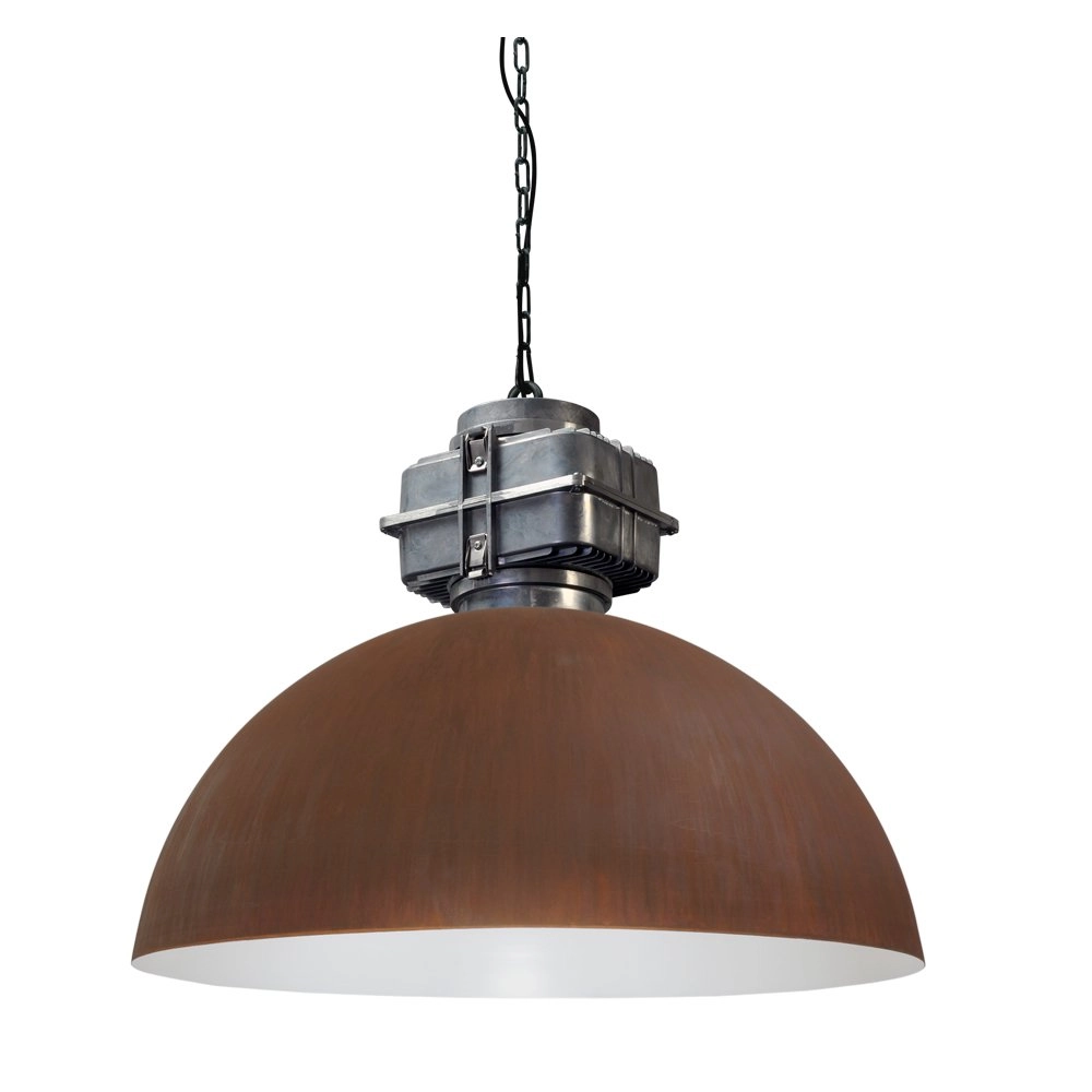 Pendelleuchte Industria 80 rostbraun mit Metallgrau