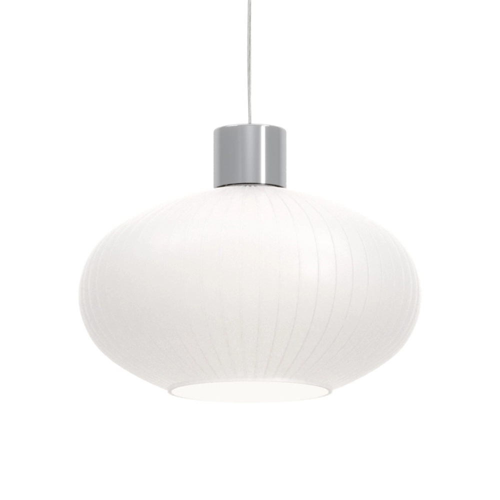 Design-Pendellampe Dasmina Chrom mit weißem Ø 25 cm