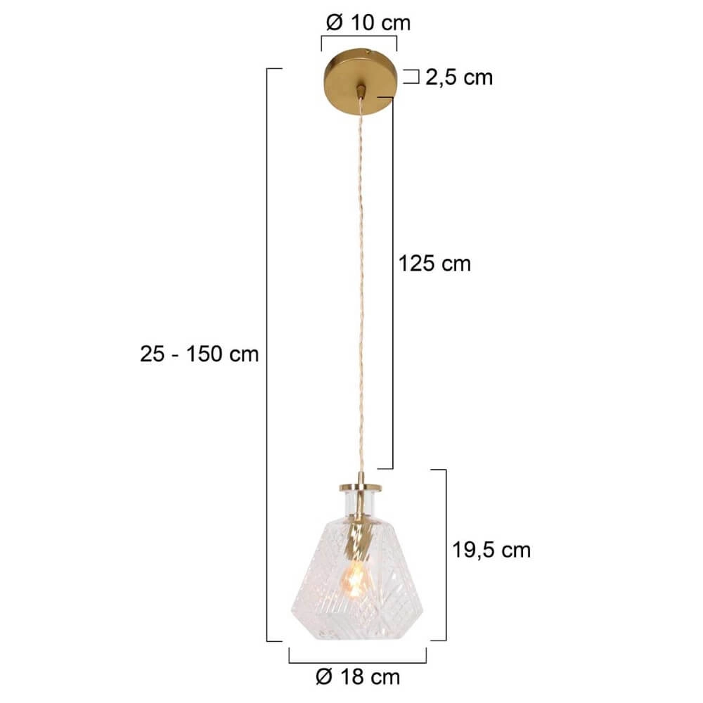 Klassische Hängelampe Grazioglass Ø 18cm Steinhauer 8712746166316