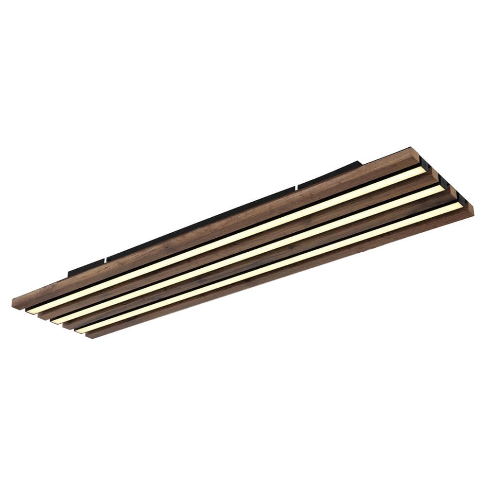 Deckenlampe Hayden schwarz mit Holz 80cm