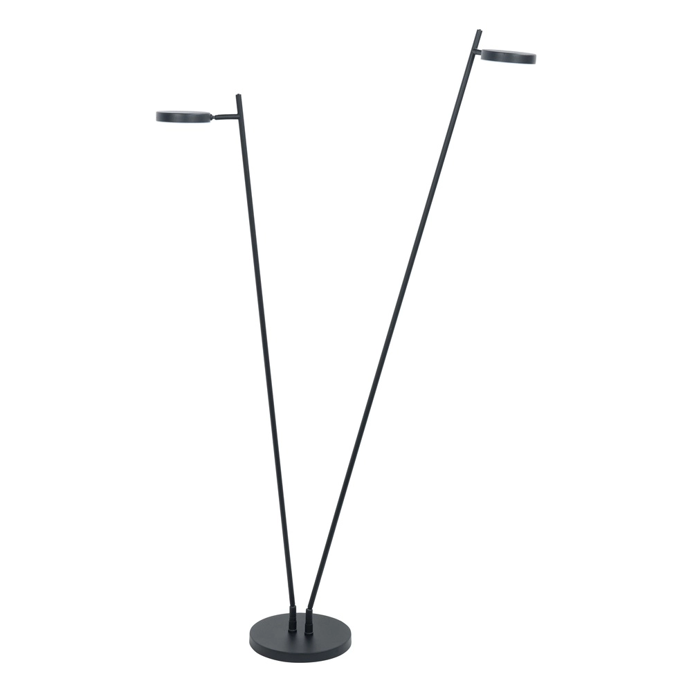 Design-Stehleuchte Round Move schwarz 2-flammig