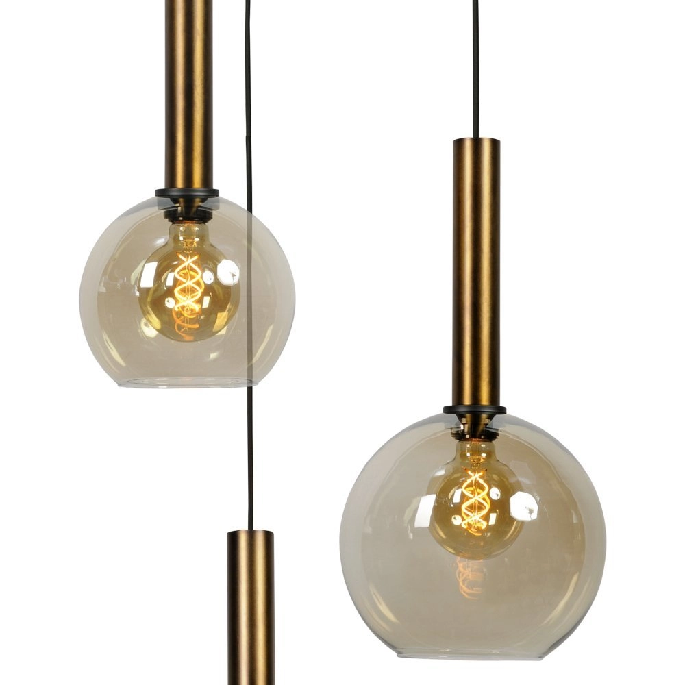 Schwarze Hängelampe Bella 3-flammig mit Gold Masterlight 8718121255361