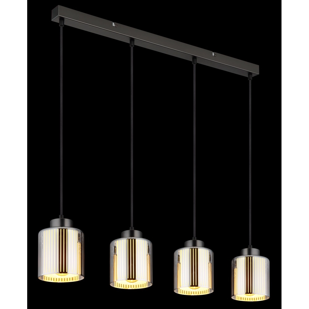 Design-Pendellampe Felicia Gunmetal 4-Lighter Globo 9007371525966
