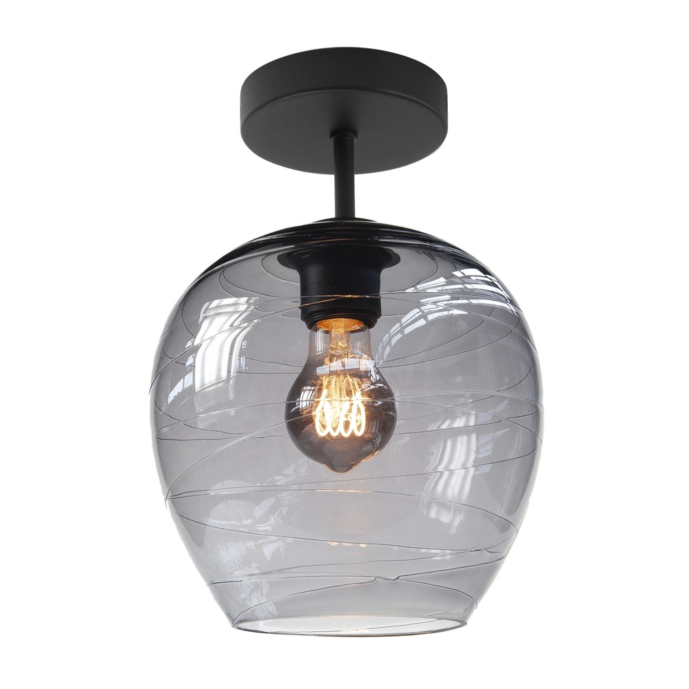 Deckenlampe Fantasy schwarz mit Rauchglas Ø 22cm