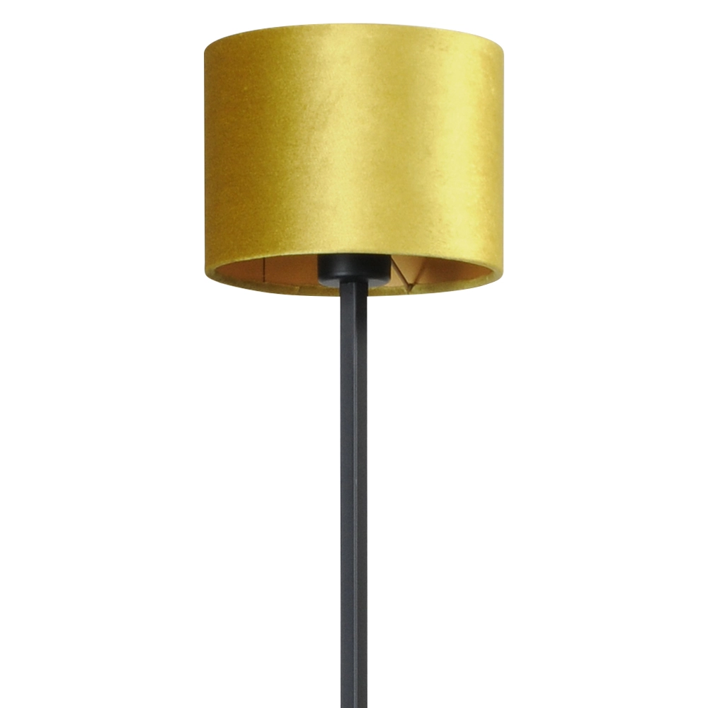 Schwarze Stehlampe Venus 175cm mit ockergelbem Lampenschirm Masterlight 8718121207476