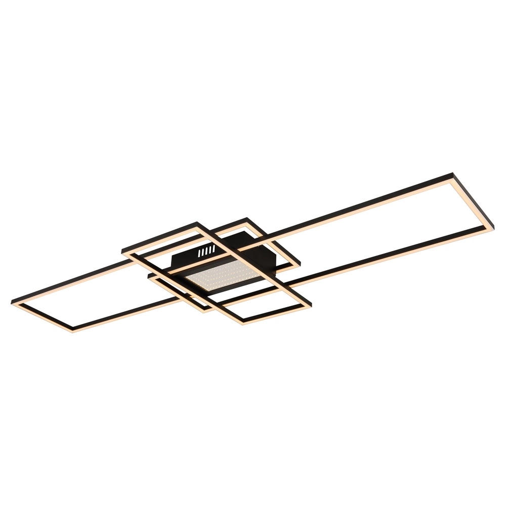 Moderne Deckenlampe Saunders Schwarzes Rechteck 110 cm Globo 9007371481354
