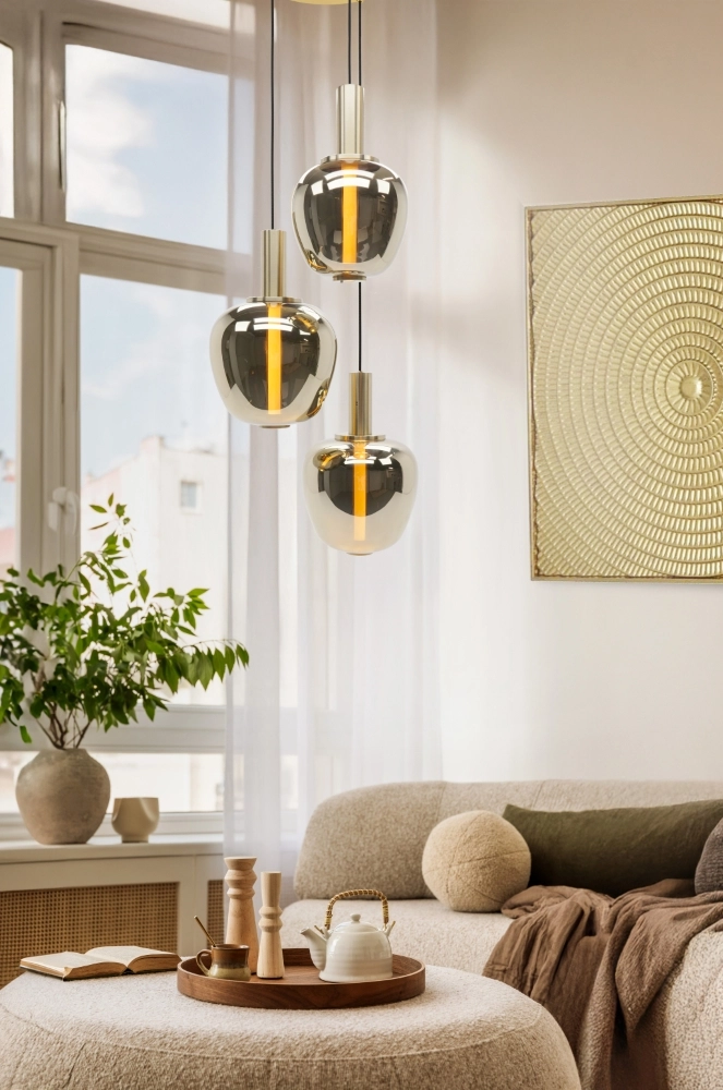 3-Licht Pendellampe Fruitera gold Ø 45 cm Stars of Light 9008606360055