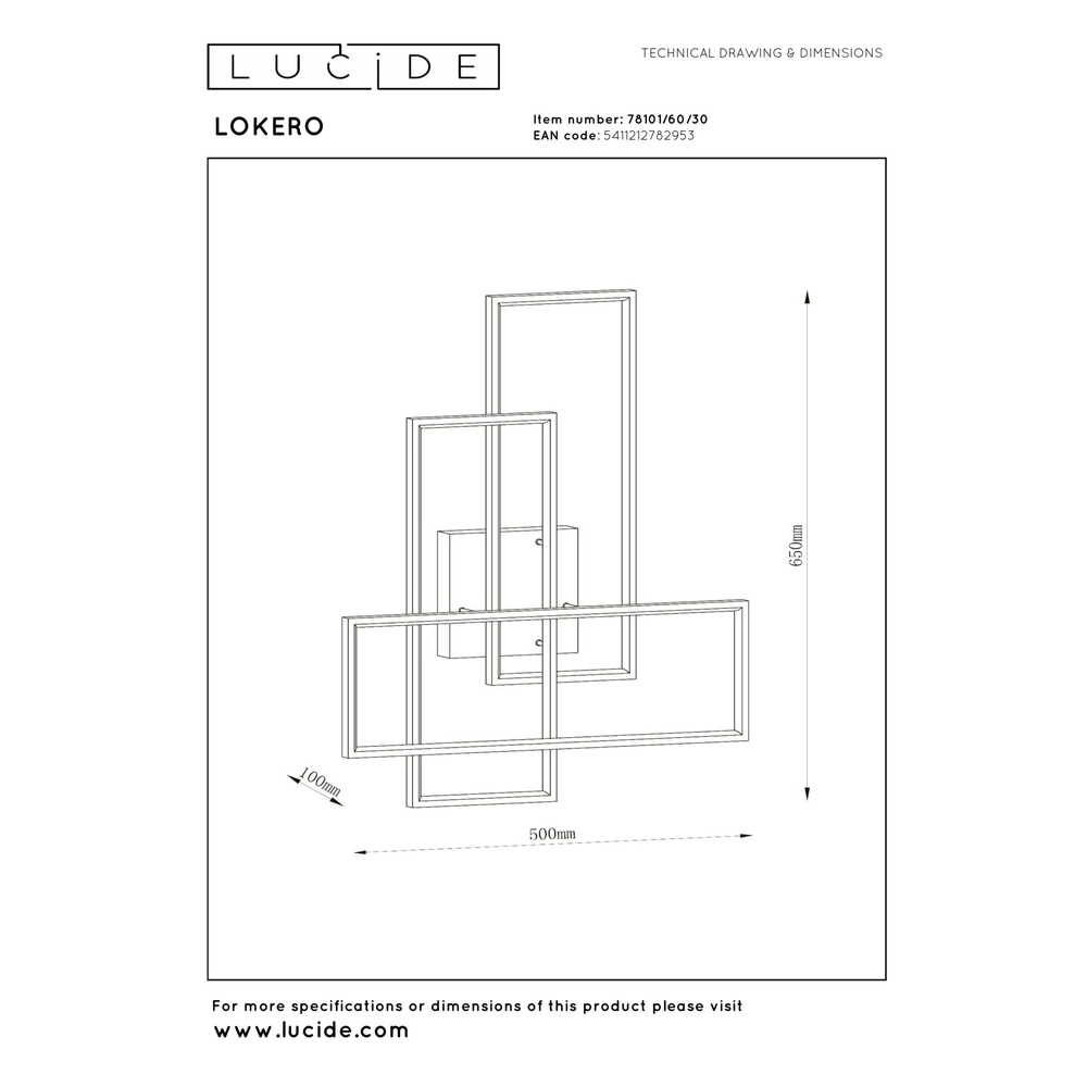 Design-Deckenlicht Lokero Schwarz Lucide 5411212782953