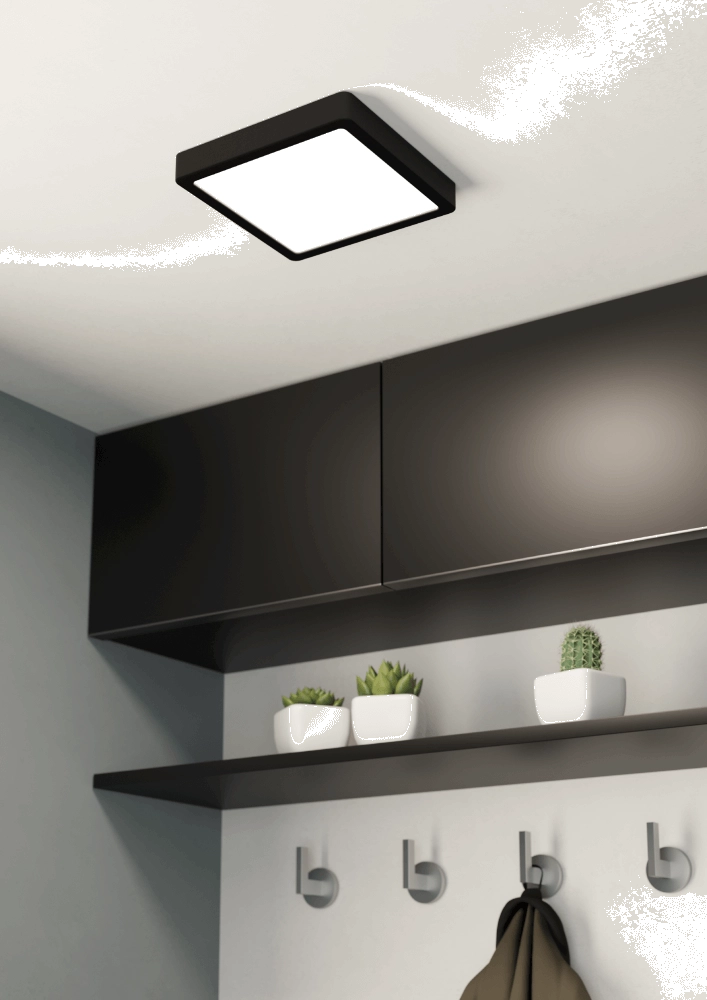 Schwarze Deckenlampe Fueva 5 16 x 16 cm Eglo 9008606244867