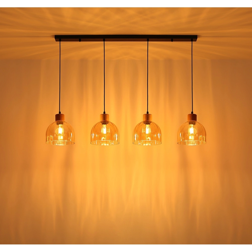 4-Licht Pendellampe Swanson Schwarz Globo 9007371583652