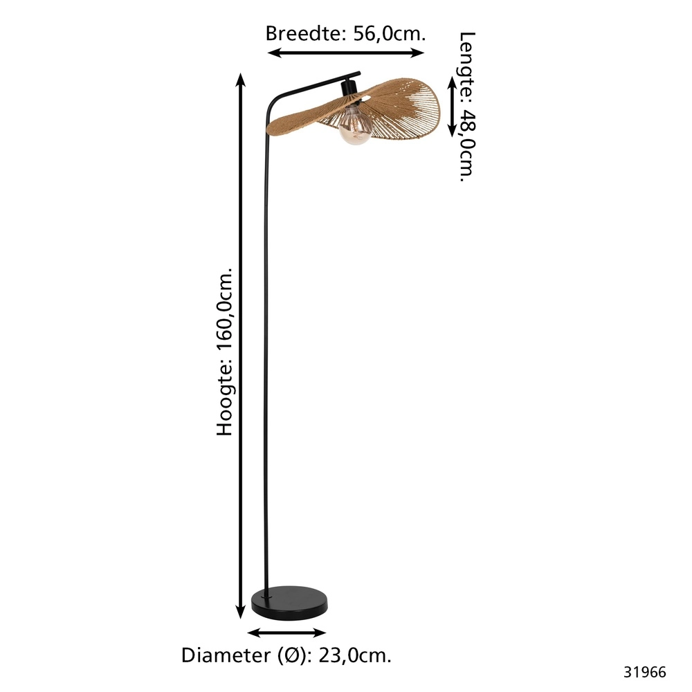 Rattan-Stehlampe Siruela Eglo 9002759319663