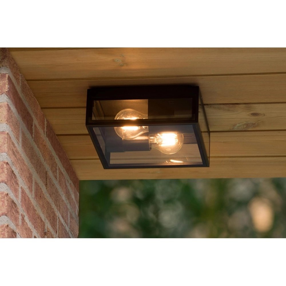 Design-Wandlampe Dukan IP65 schwarzes Doppel Lucide 5411212151889