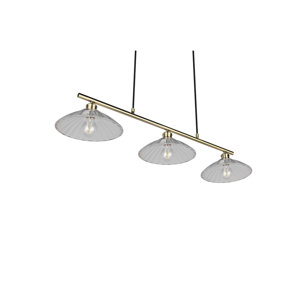 Klassische Pendellampe Eluna 3-Licht alte Messing Trio 4017807682526