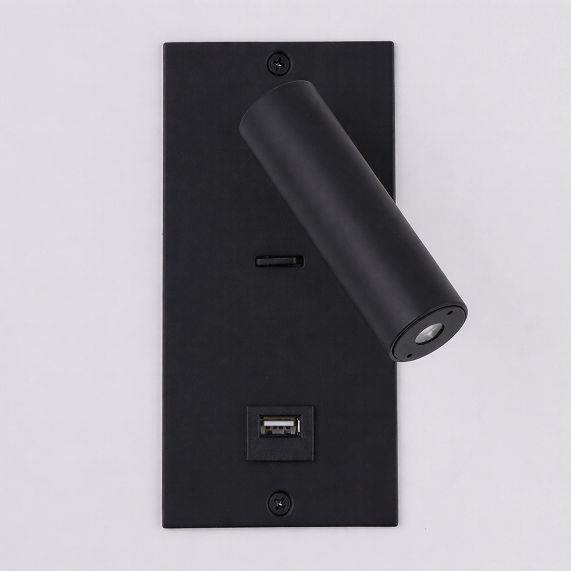Eingebaute Nachttischlampe Victoria Schwarz mit USB Lyora 5053423308715