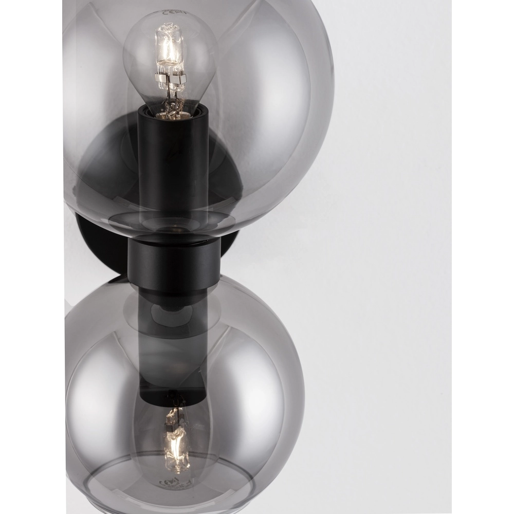 Wandleuchte Palmer schwarz mit Rauchglas Lyora 5212017430939