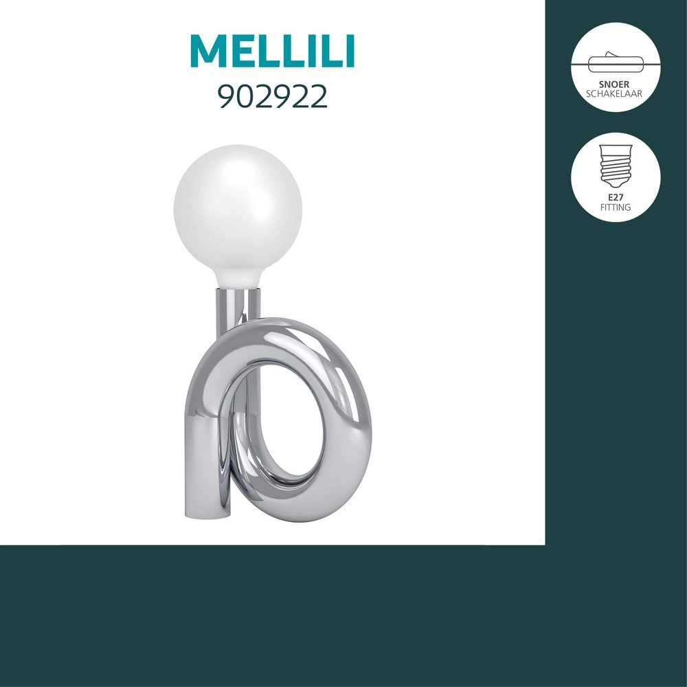 Design-Tischlampe Mellili Chrom