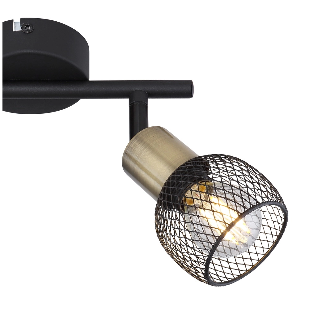 Deckenlampe Fiastra 2-Licht-Schwarz mit Mesh Globo 9007371415120