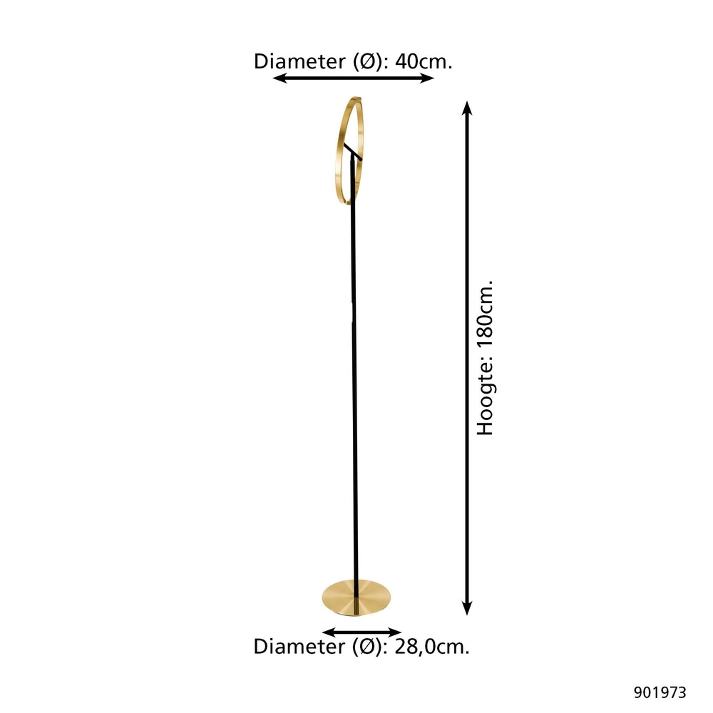 Design-Stehleuchte Castelpoto schwarz mit gold Eglo 9008606357307
