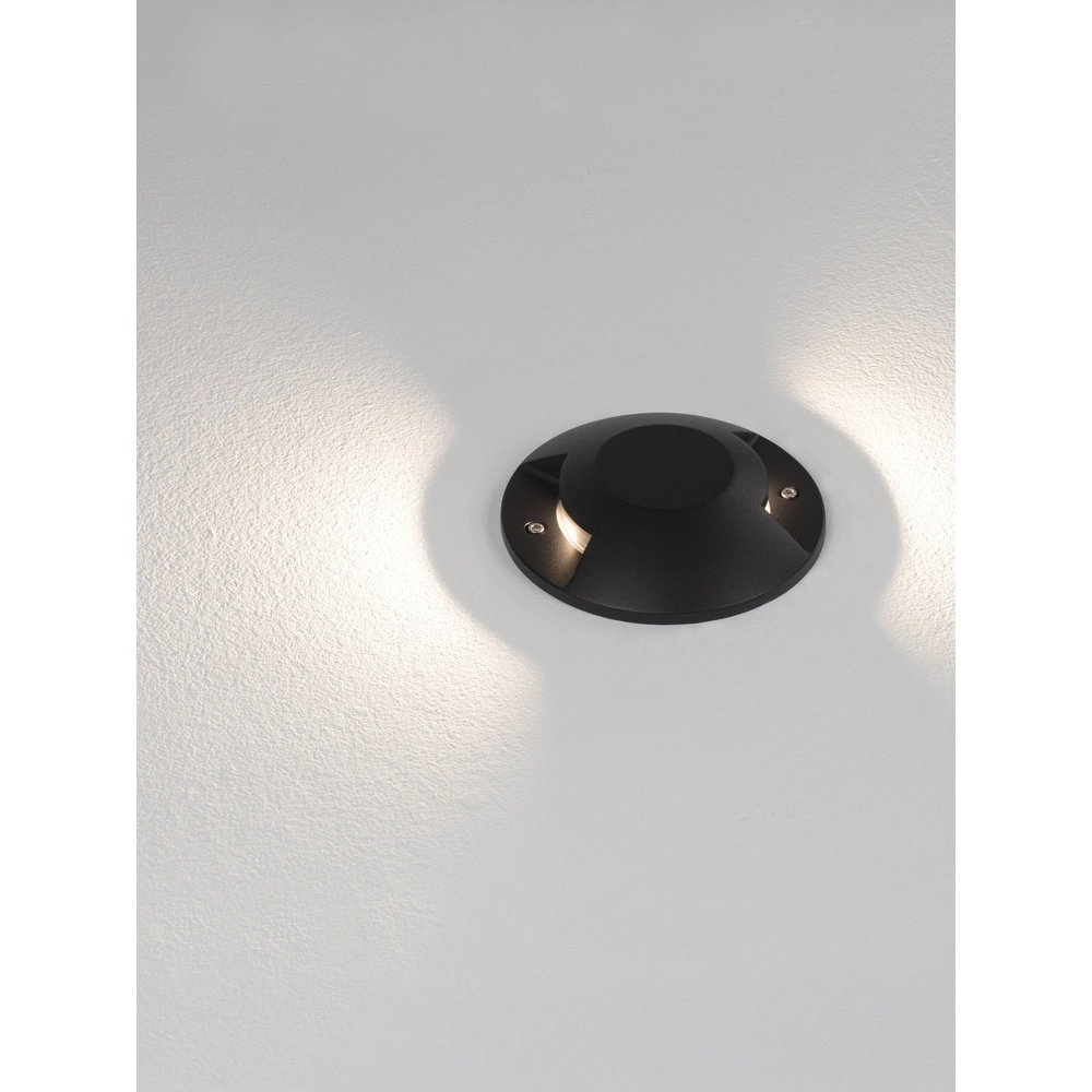 Flach montierter Bodenspot Grado schwarz - 12W Lyora 5212017497901