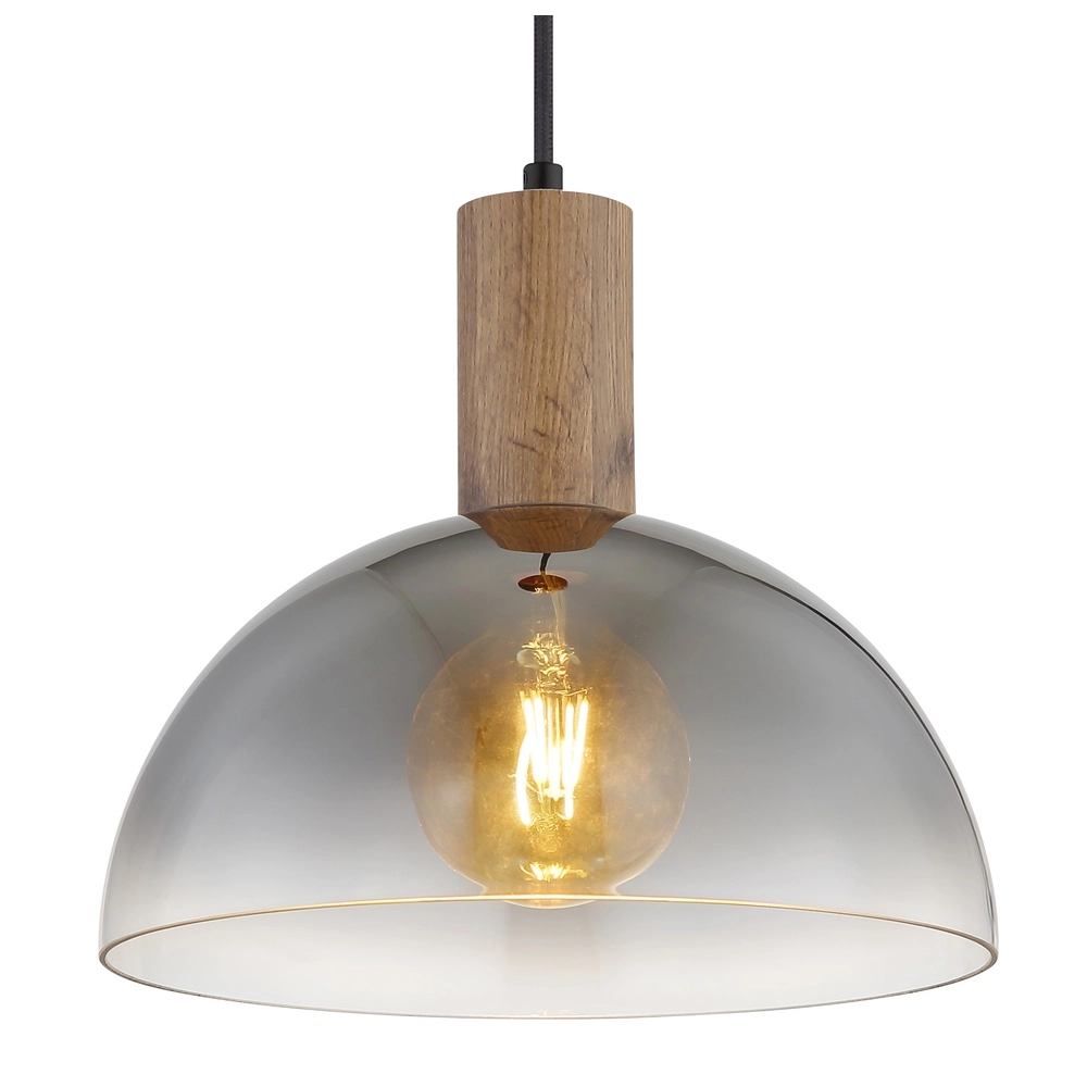 Land-Pendellampe Romy Schwarz mit Holz Globo 9007371580354