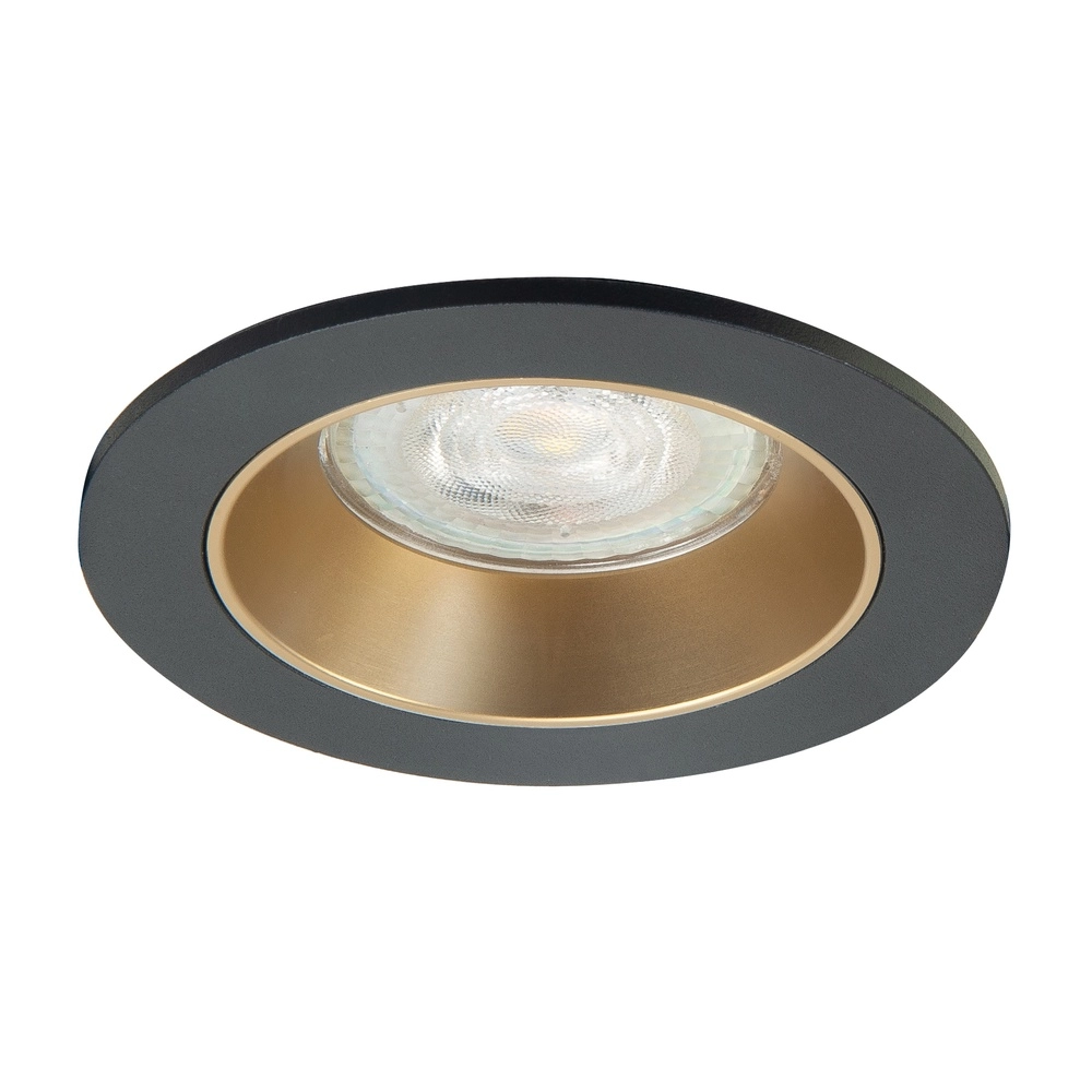 Design-Spot Downlights schwarz mit gold Ø 9,4cm