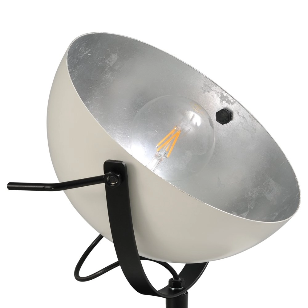 Tischlampe Industria Uplighter 30 cm weiß mit altem silber Masterlight 8718121236643