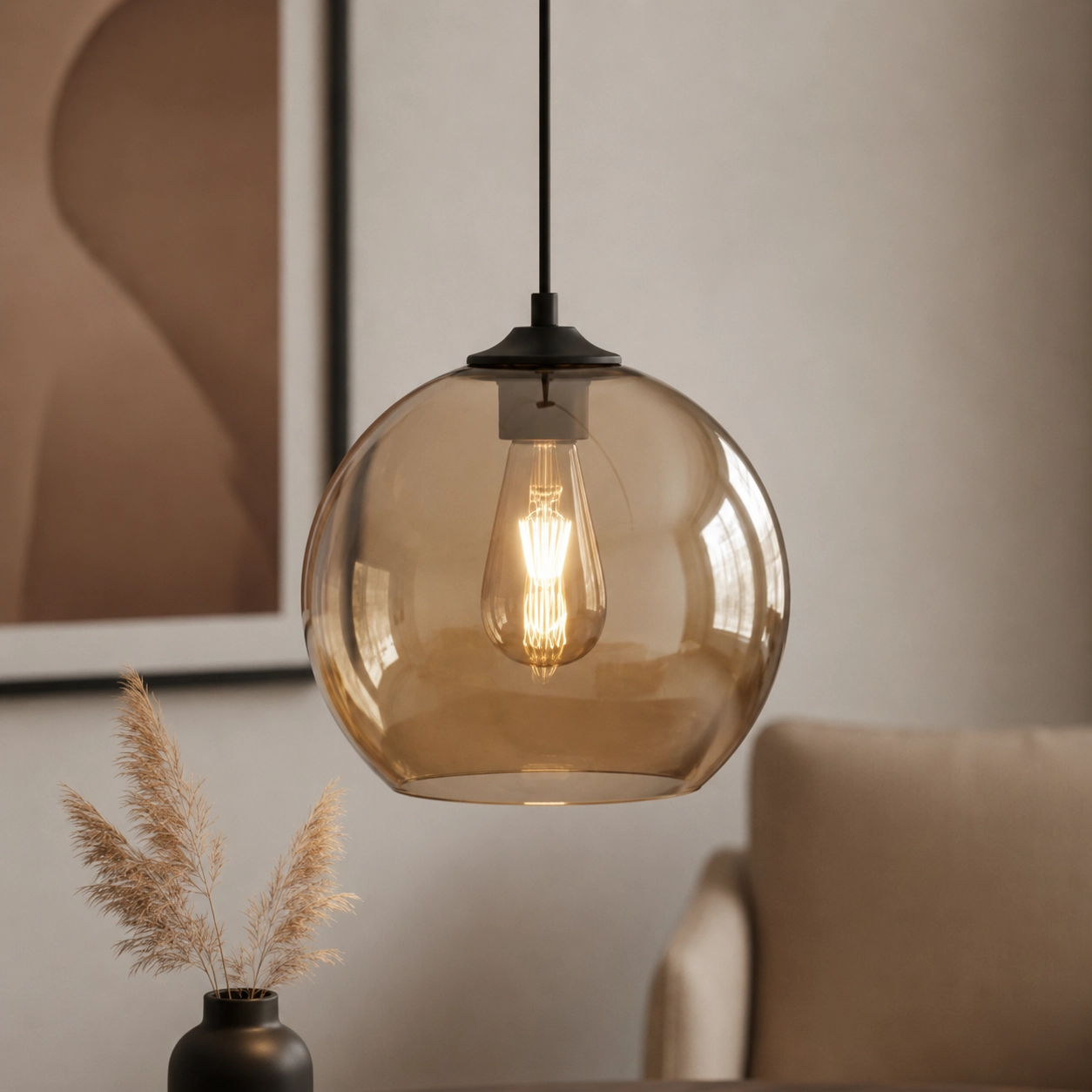 Design-Hängelampe Marino Bernstein Ø 25cm
