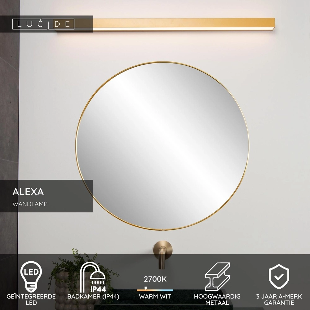 Wandlampe im Badezimmer Alexa 90 cm Gold – IP44 – 13W Lucide 5411212040534