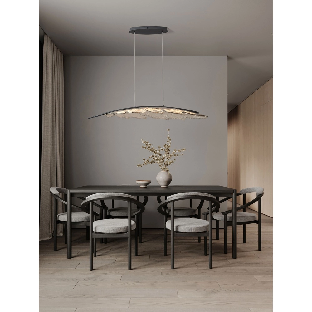 Design-Pendellampe Amado Anthrazit mit Mokka 131,5 cm