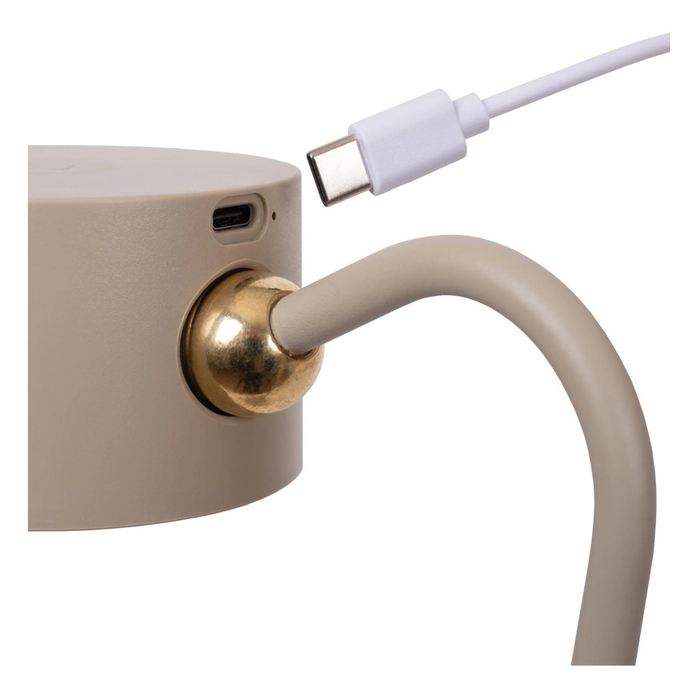 Wiederaufladbare Schreibtischlampe Jolan taupe Lucide 5411212461100