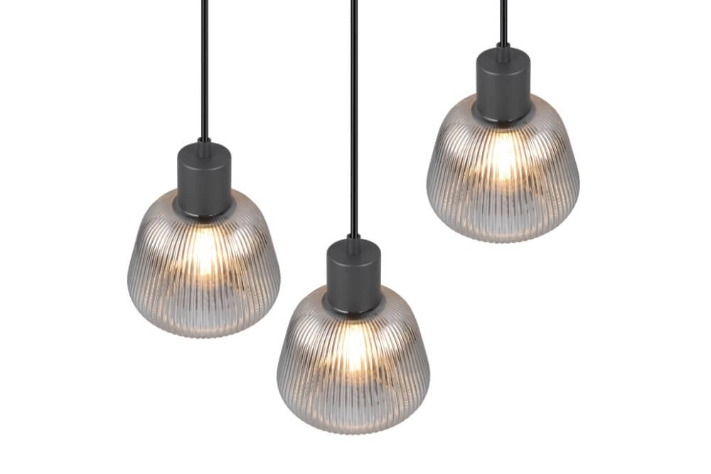 Vide-Hängelampe Tarifa mit geripptem Glas Trio 4017807615807
