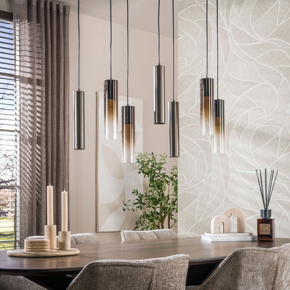 Elegante Pendellampe Lungo Sienna Brown 7-Lights Lyora 8716803514904