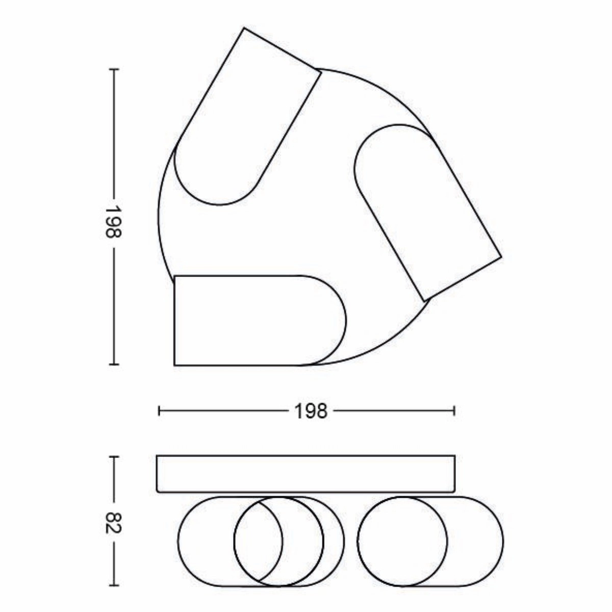 Strahler Pongee 3-Licht-Schwarz Philips 8718696164846