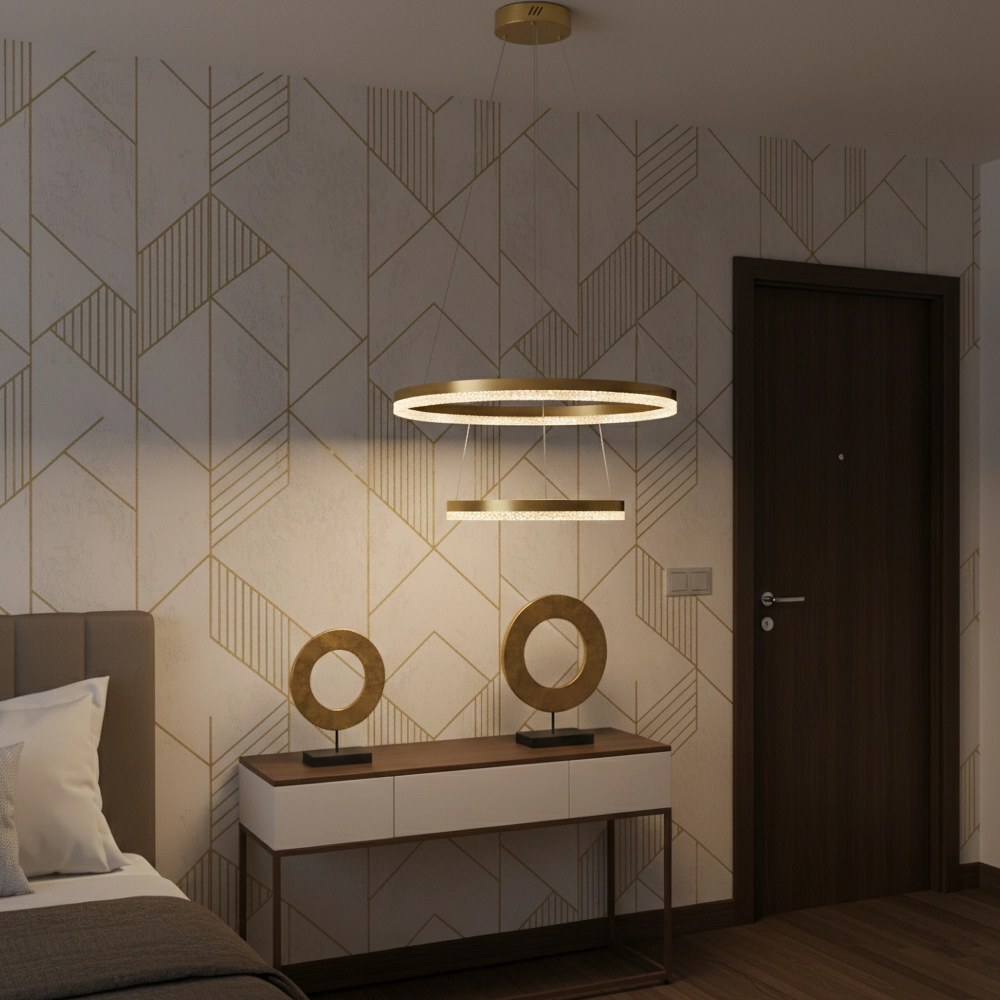 Pendelleuchte Adria gold Ø 60cm doppelt Lyora 5212017443816