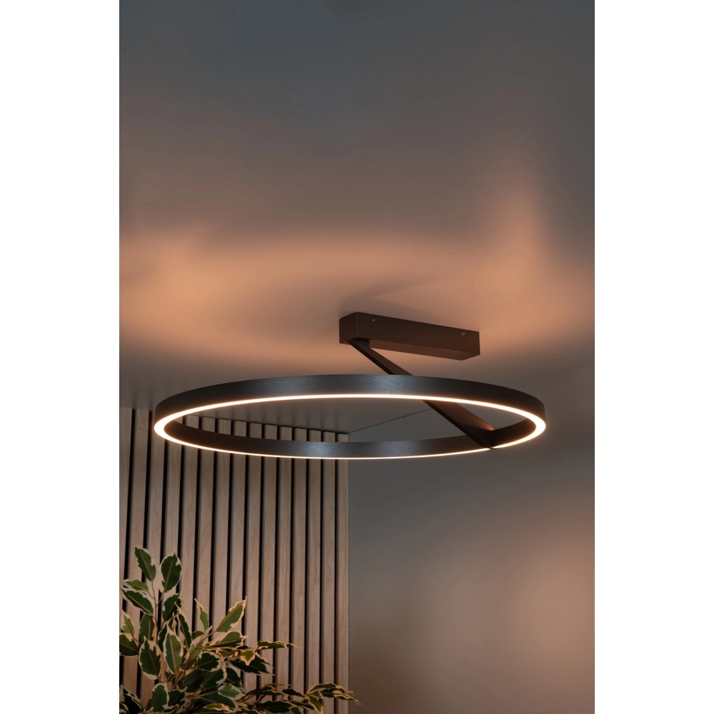 Design-Deckenlampe Applause Ø 60cm – gebürsteter Stahl – mit Fernbedienung Premium by Lucide 5411212221803