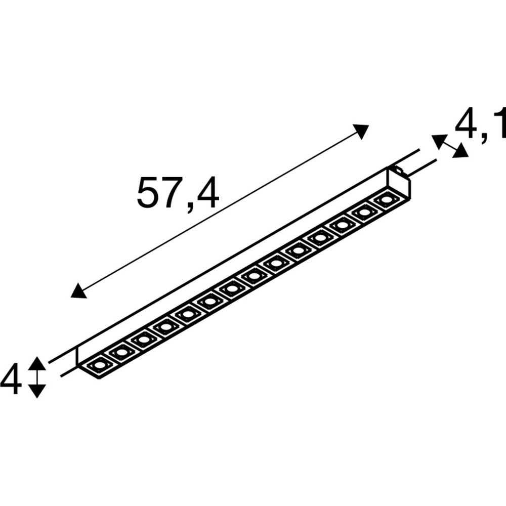 Schienenhalterung 57,4cm Sight Evo 3-phasig schwarz 4000K SLV 4024163318778