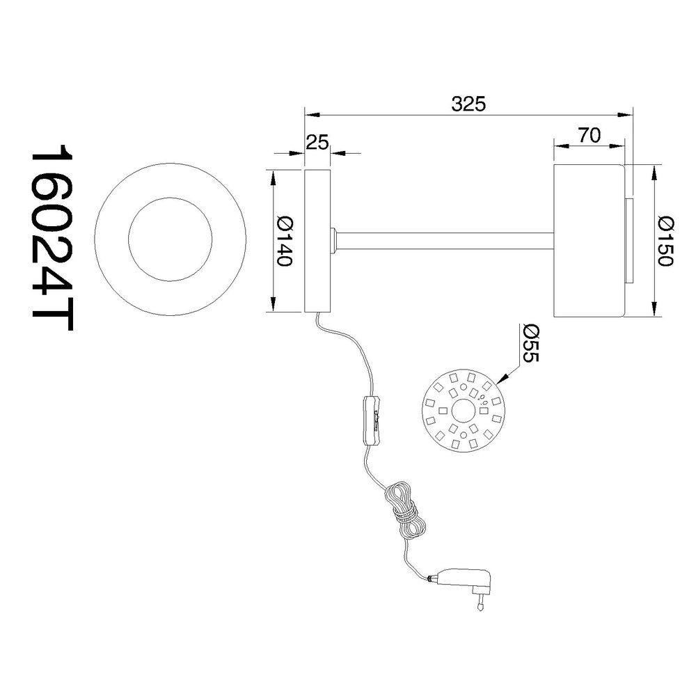 Design-Tischlampe Belinda Schwarz Globo 9007371528301