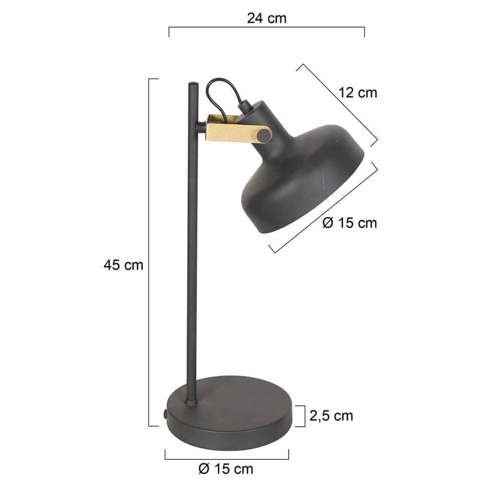 Tischlampe Prato schwarz mit gold Steinhauer 8712746176391