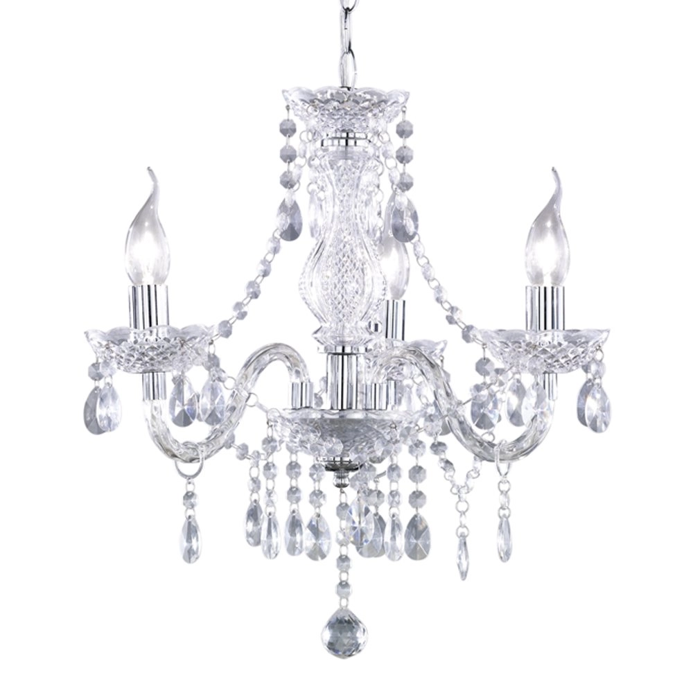 Kronleuchter Luster Crystal 40 cm 3 Licht transparent Trio 4017807223811