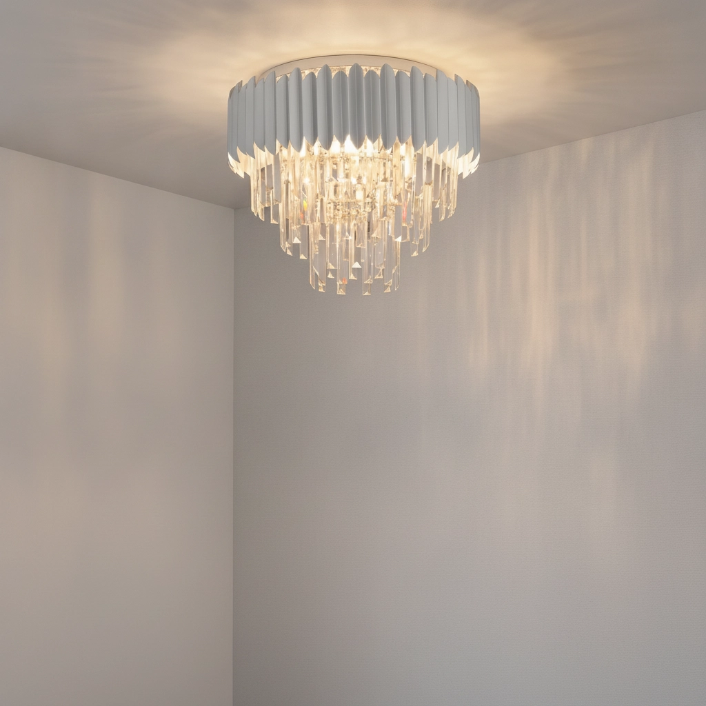 Deckenlampe Magnolia Chrom und Kristall Ø 50cm