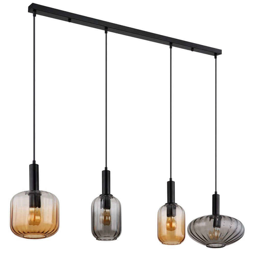 Pendelleuchte Valletta mit farbigem Glas 4-flammig Globo 9007371452866